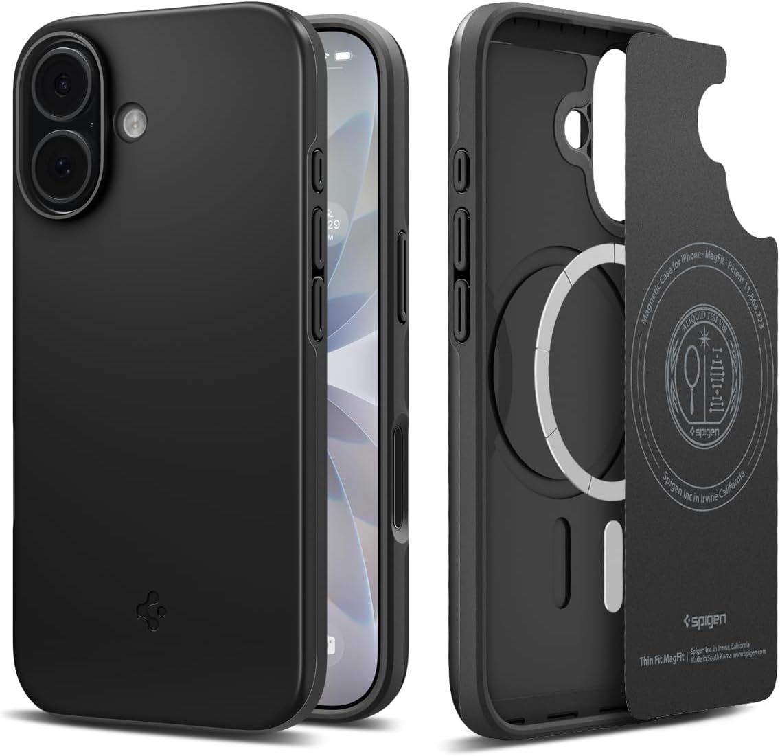Product image of Spigen for iPhone 17 Case, Thin Fit MagFit [TPU Covered Camera Control] [Compatible with MagSafe] - Black