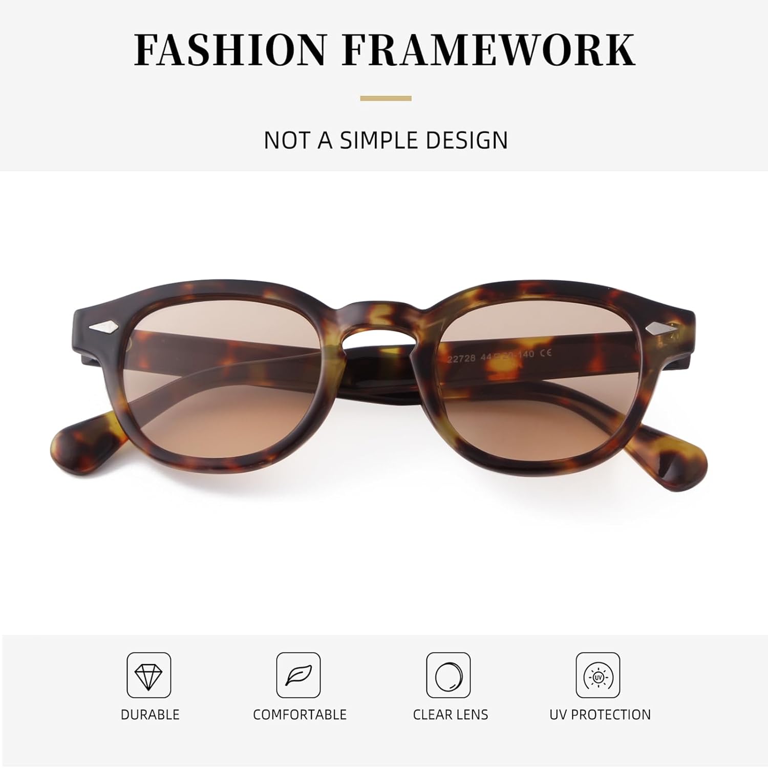 ADE WU Retro Round Sunglasses for Women Men Vintage Small Circle Frame Tinted Sun Glasses Unisex Stylish 46mm - Image 5