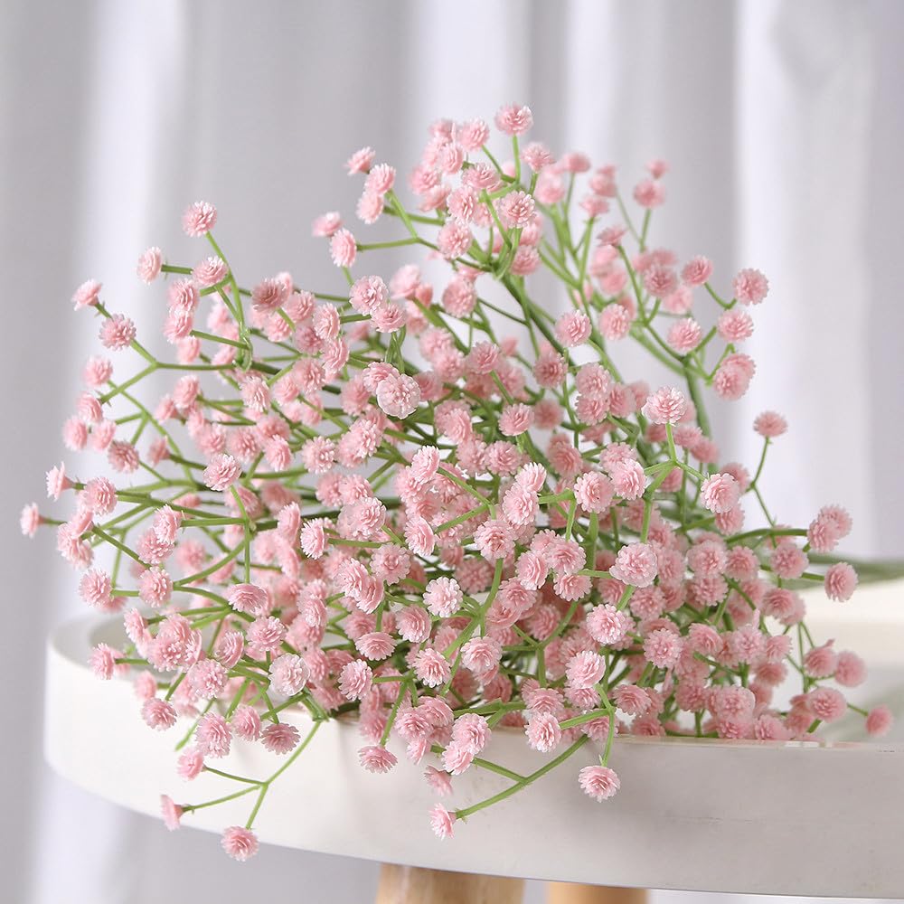 Fleurs artificielles d'haleine de bébé rose pour décoration de table de mariage champêtre