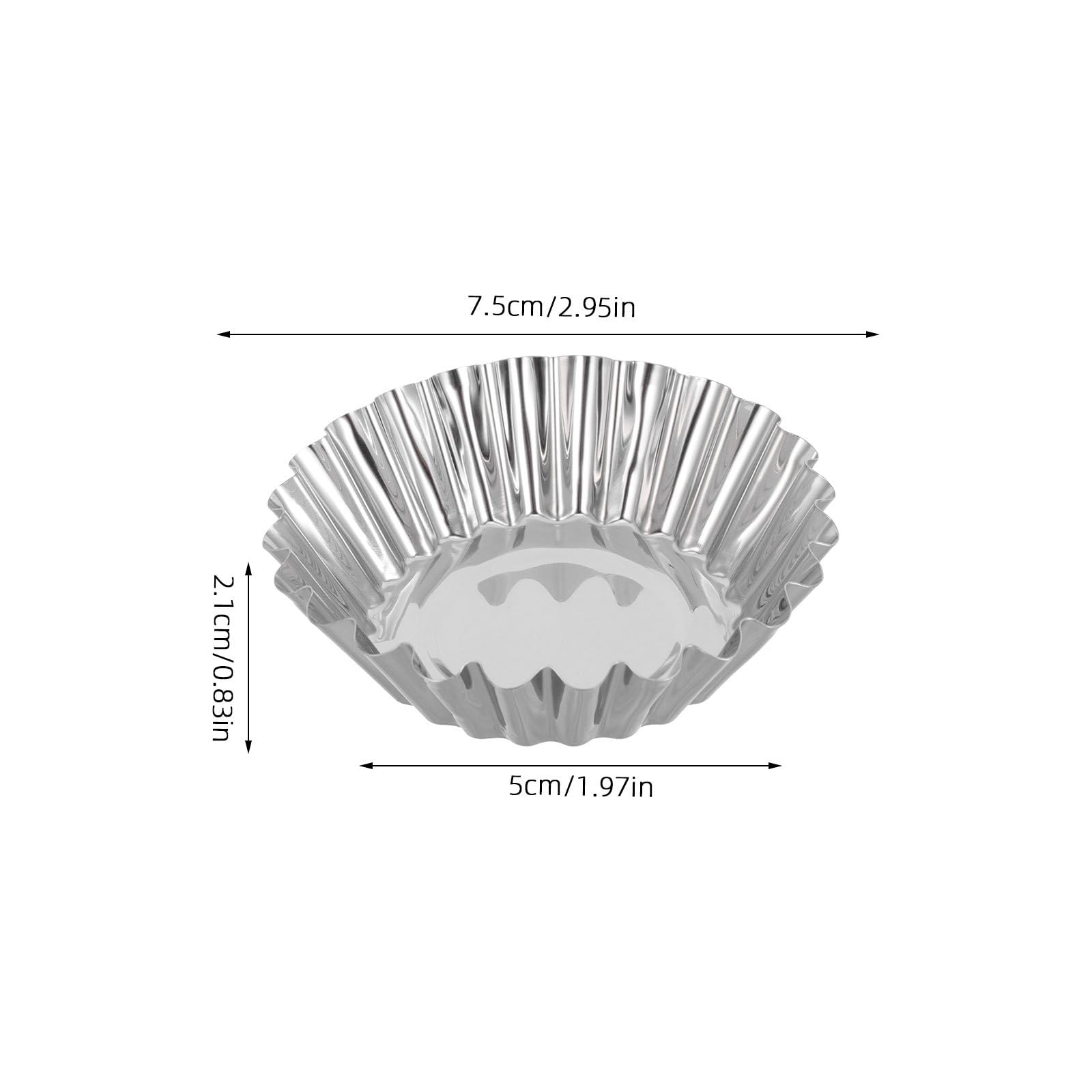 SHOWERORO 50 moldes para tartaletas de huevo: mini moldes antiadherentes de acero inoxidable para hornear, ideales para repostería casera.