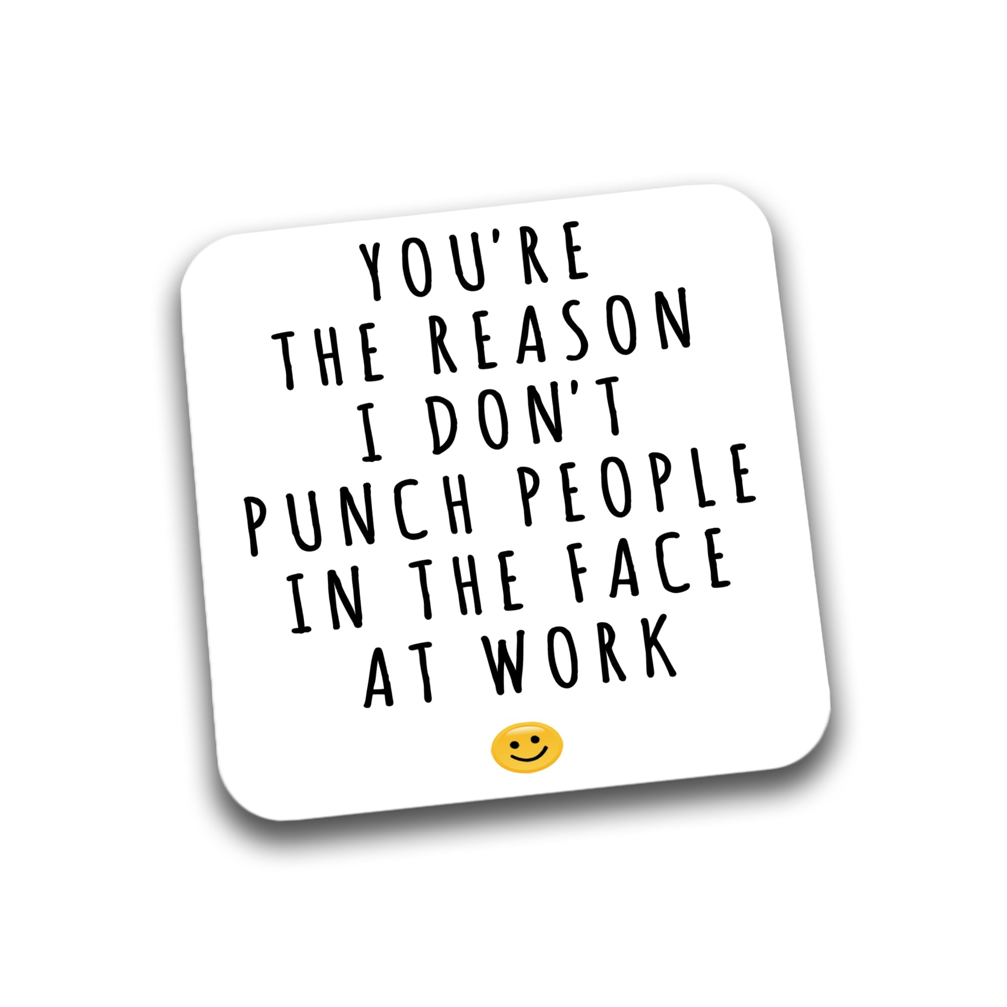 Rib Ticklerz Multicolour - Funny Coaster Gift For Work Colleague - Work Bestie Birthday Gifts - Secret Santa - You're The Reason I Don't Punch People At Work - Jokes - Dc209