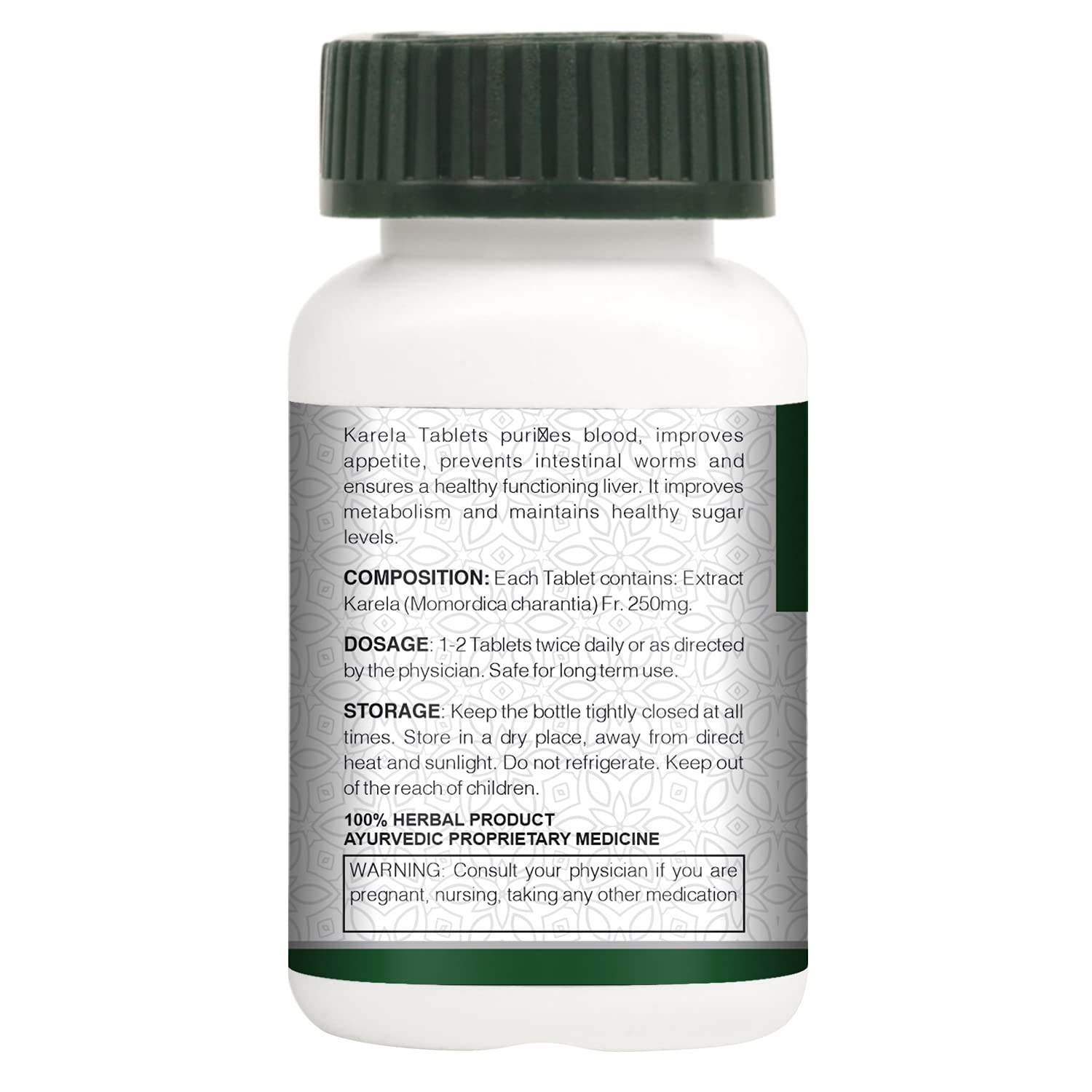 Vogue Wellness Pure Herbal Karela Tablets (60 tablets) (Pack of 1) - Image 2 thumbnail