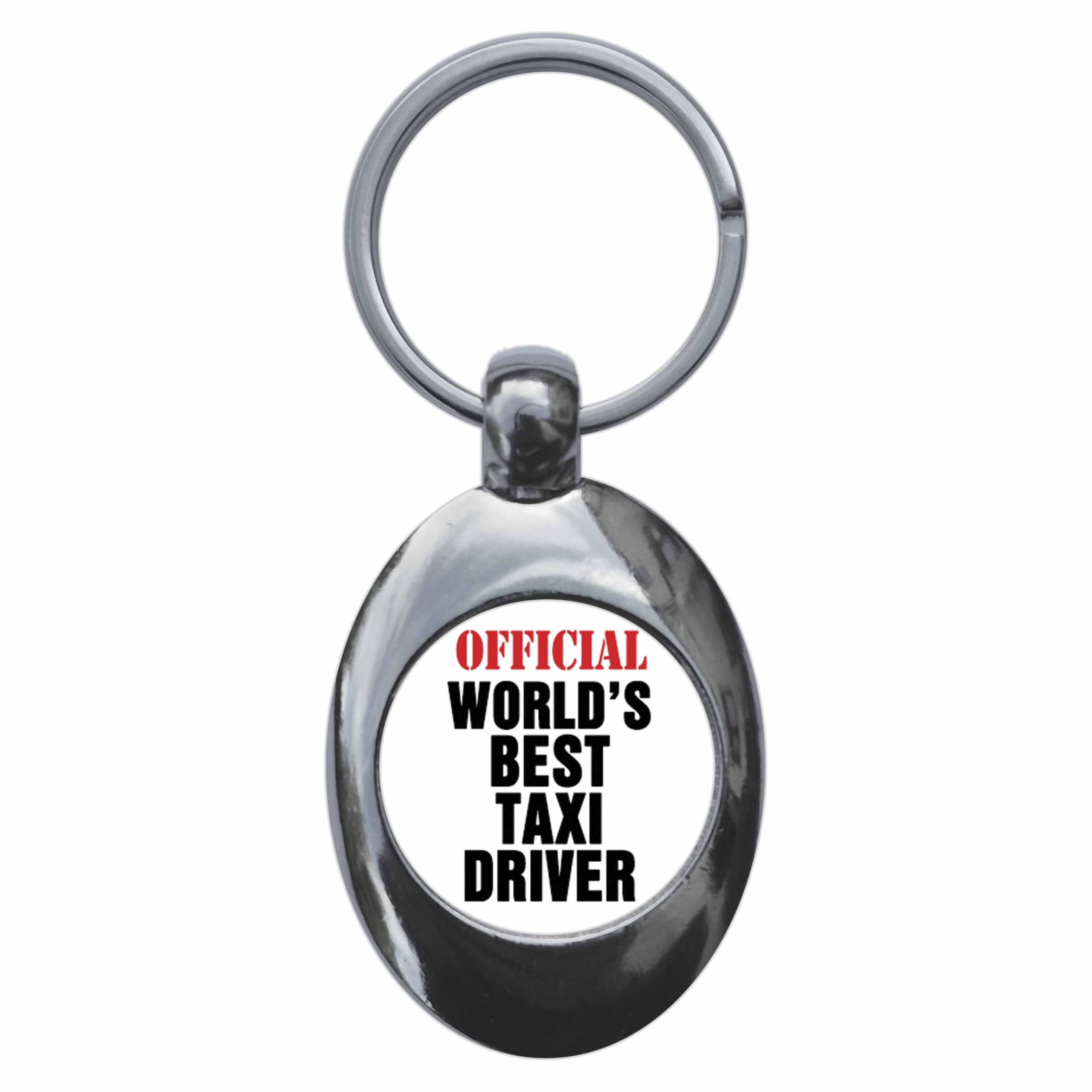 Ozorath Unisex Multicolour Official World's Best Taxi Driver Keyring With Trolley Coin