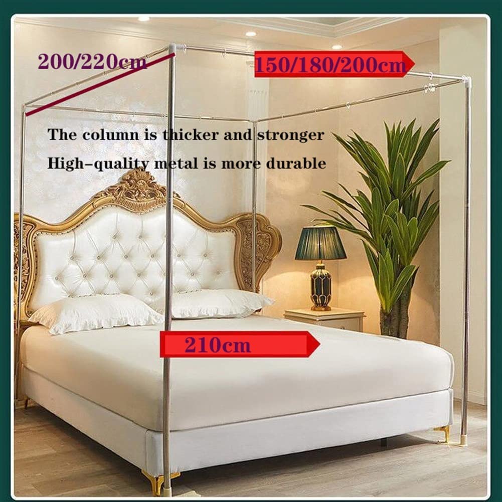 Cortina de Cama con Dosel de 4 Esquinas, Cortina de Cama con Dosel de Encaje Bordado de Princesa con Volantes, Cortina con Dosel para Cama para Adultos y Adultos, mosquitera de Malla transpa