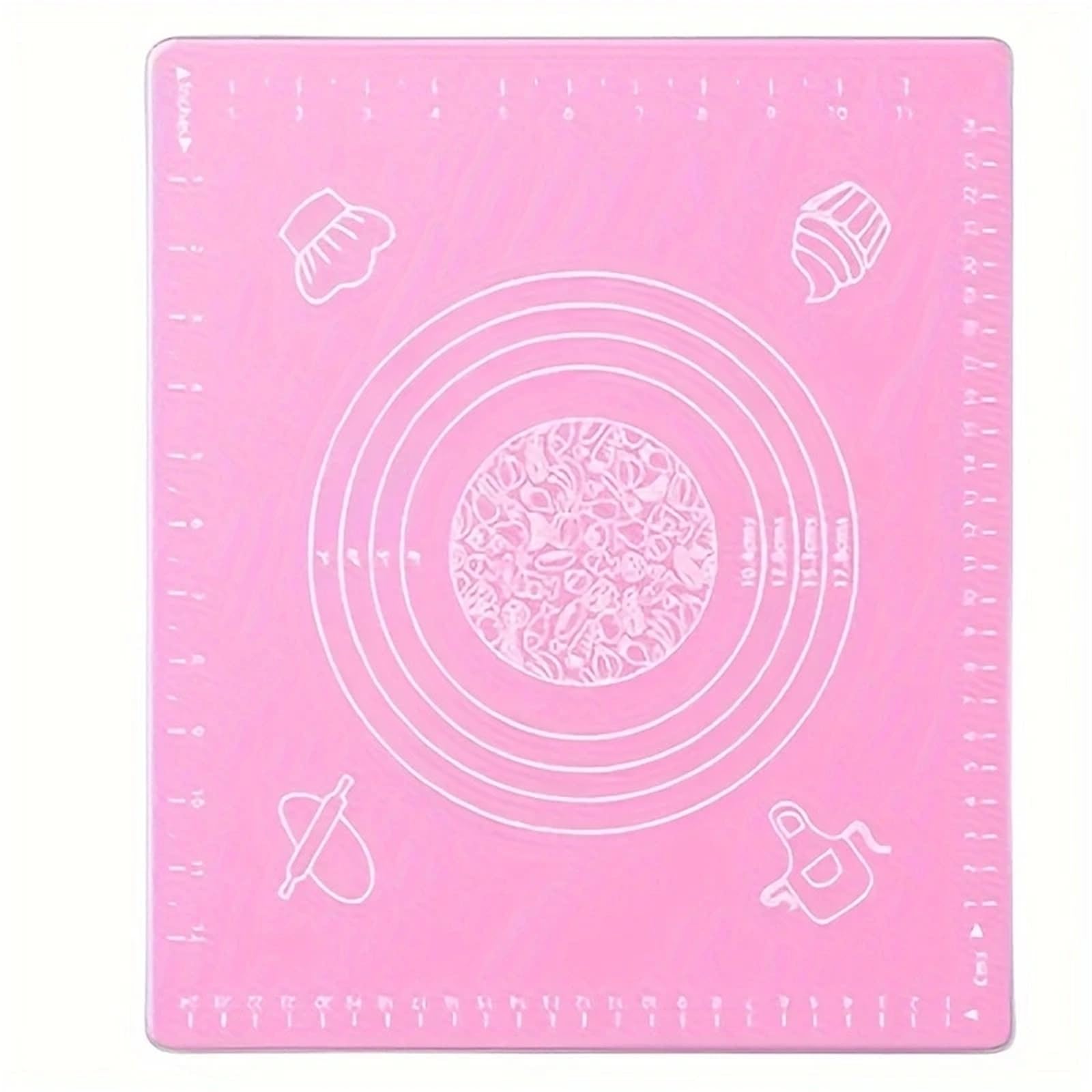 Backmatte 1 x Silikon-Gebäckmatte, antihaftbeschichtete Backmatte, Thekenmatte, Gebäckbrett-Rollteigmatte(Pink,50x40cm)