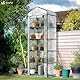 VOUNOT® Gewächshaus Foliengewächshaus, 5 Etagen Treibhaus Gartenhäuschen für Balkon mit 5 Regalebenen, Tomatenhaus Tomatengewächshaus, Weiß 69x49x193cm