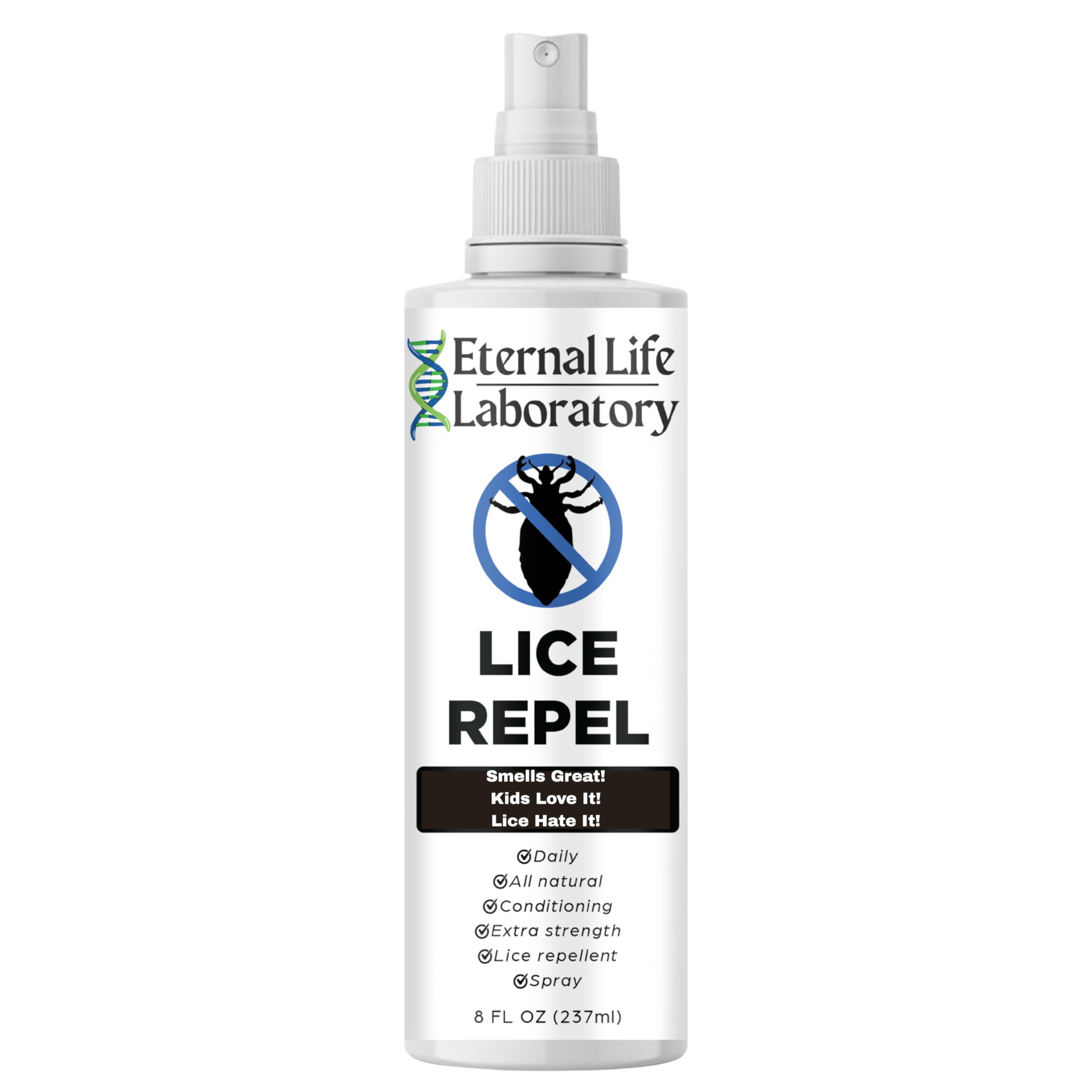 Repel with Detangler & Leave-in Conditioner with Eucalyptus, Tea Tree, Lavender & Rosemary Oils - a 8 oz Spray, Spray for Kids & Adults
