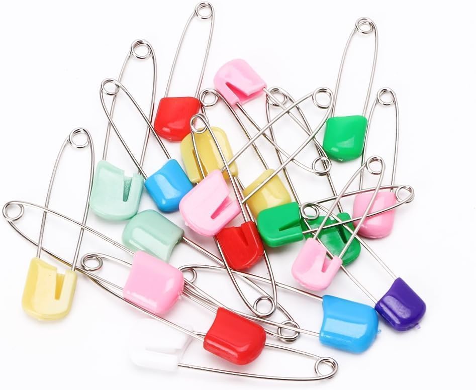 20Pcs Colorful 2 Inch Baby Infant Child Cloth Nappy Diaper Pins Safety Locking Holder Colorful Safety Pins Heavy Duty