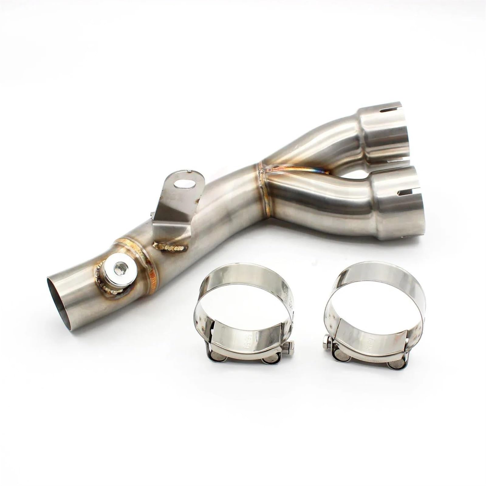 SYLTER Tubo Centrale Moto per YZF-R6 2006-2019 Scarico per Moto Slip On Escape Collegamento Centrale Tubo a Gomito Moto modificata Motocross Tubo Centrale Scarico Moto