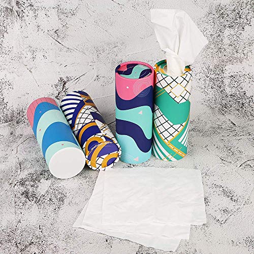 Brandon Super, Car Tissue, Disposable Face Towel, Perfect For Car Cup Holder, Canned Tissue, Durable, Soft And Comfortable (4 Cans / 200 Tissue)3-Ply