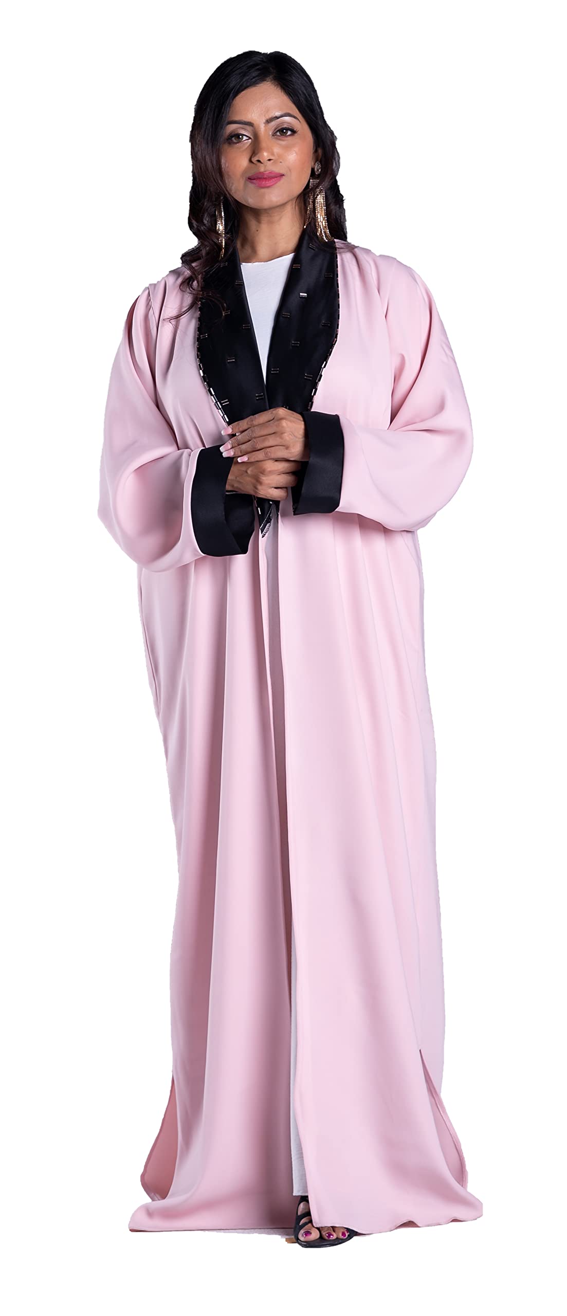 GenericAbuhaliqa New Coat Model Bridal Satin Abaya for Women with Some Beads. AB1027