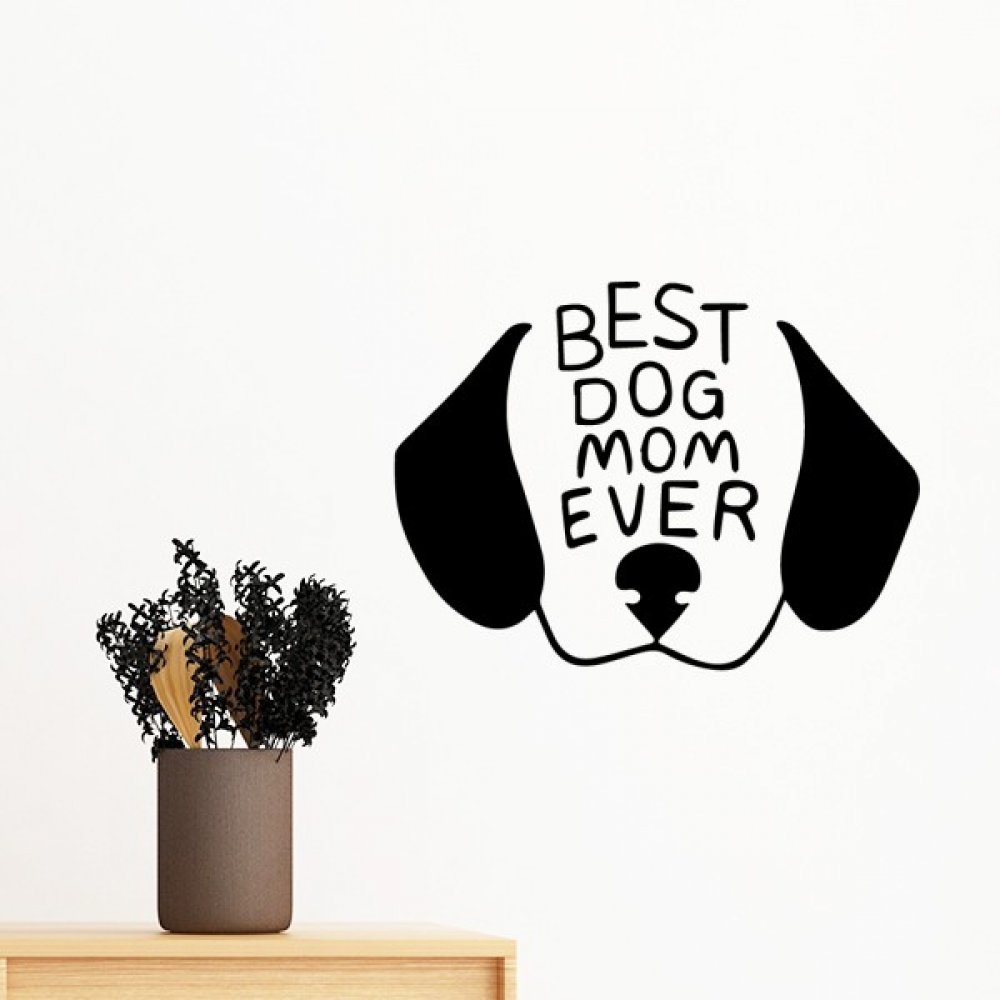 Papier Peint Chien Maman Amovible Sticker Mural Déco Maison 60Cm