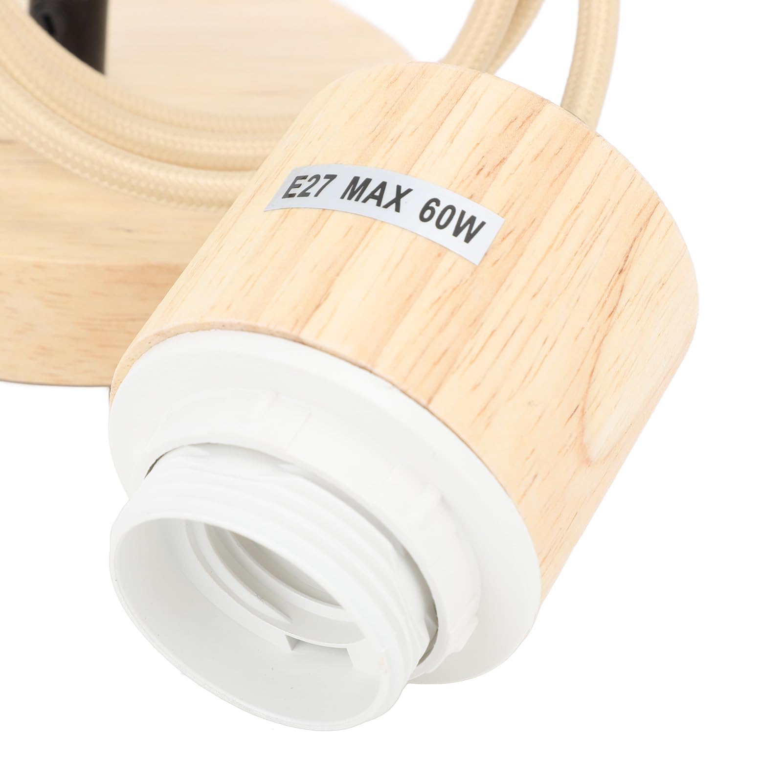 Wintropny Drewniany E27 Oprawa do Lampy Wiszącej, Industrialna Retro Edisona z Regulowanym Kablem do Kuchni, Baru