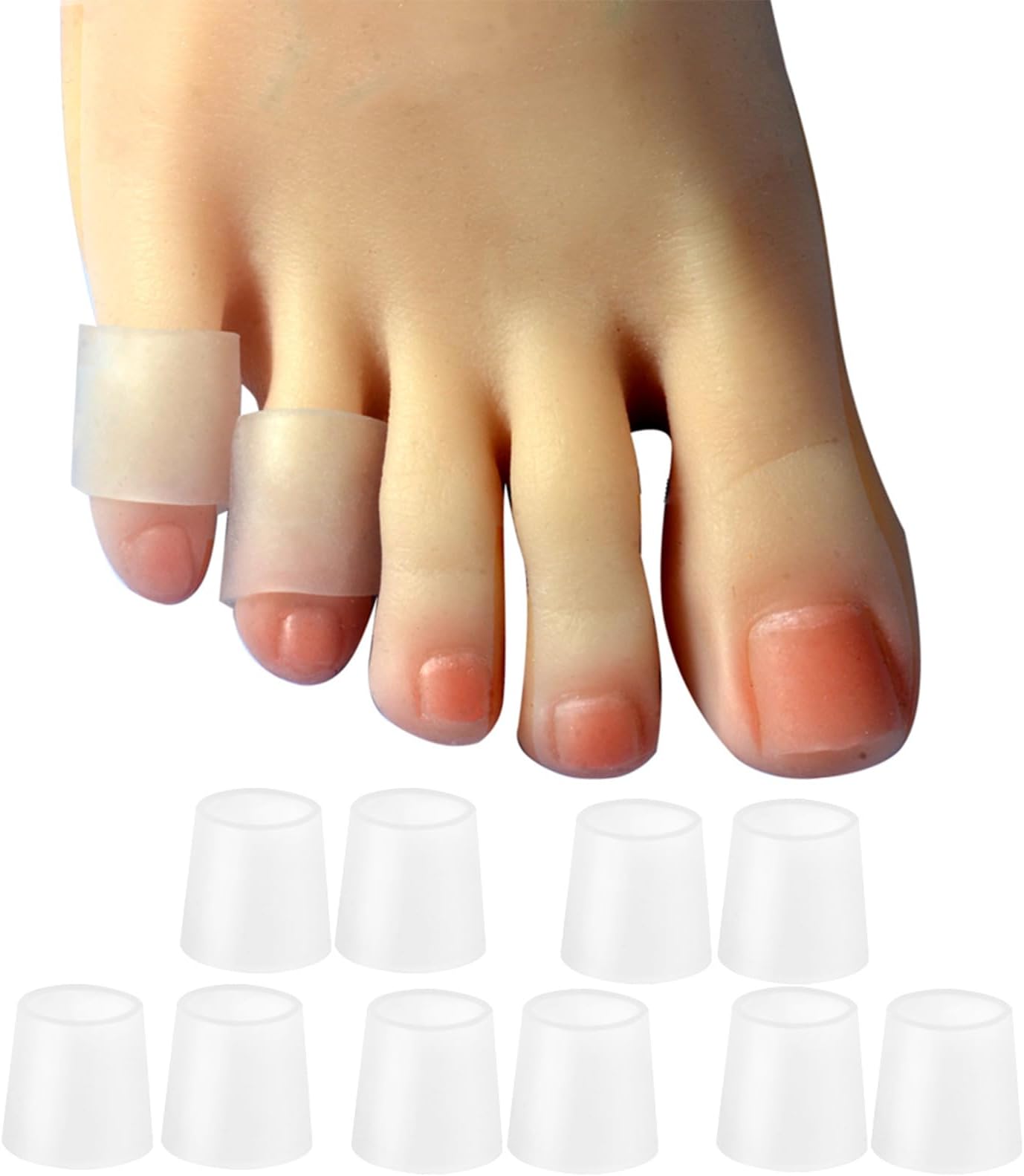 10 Pack Pinky Toe Sleeves Protectors, Toe Covers, Protect Toe from Rubbing, Ingrown Toenails, Corns, Blisters, Hammer Toes and Other Painful Toe Problems