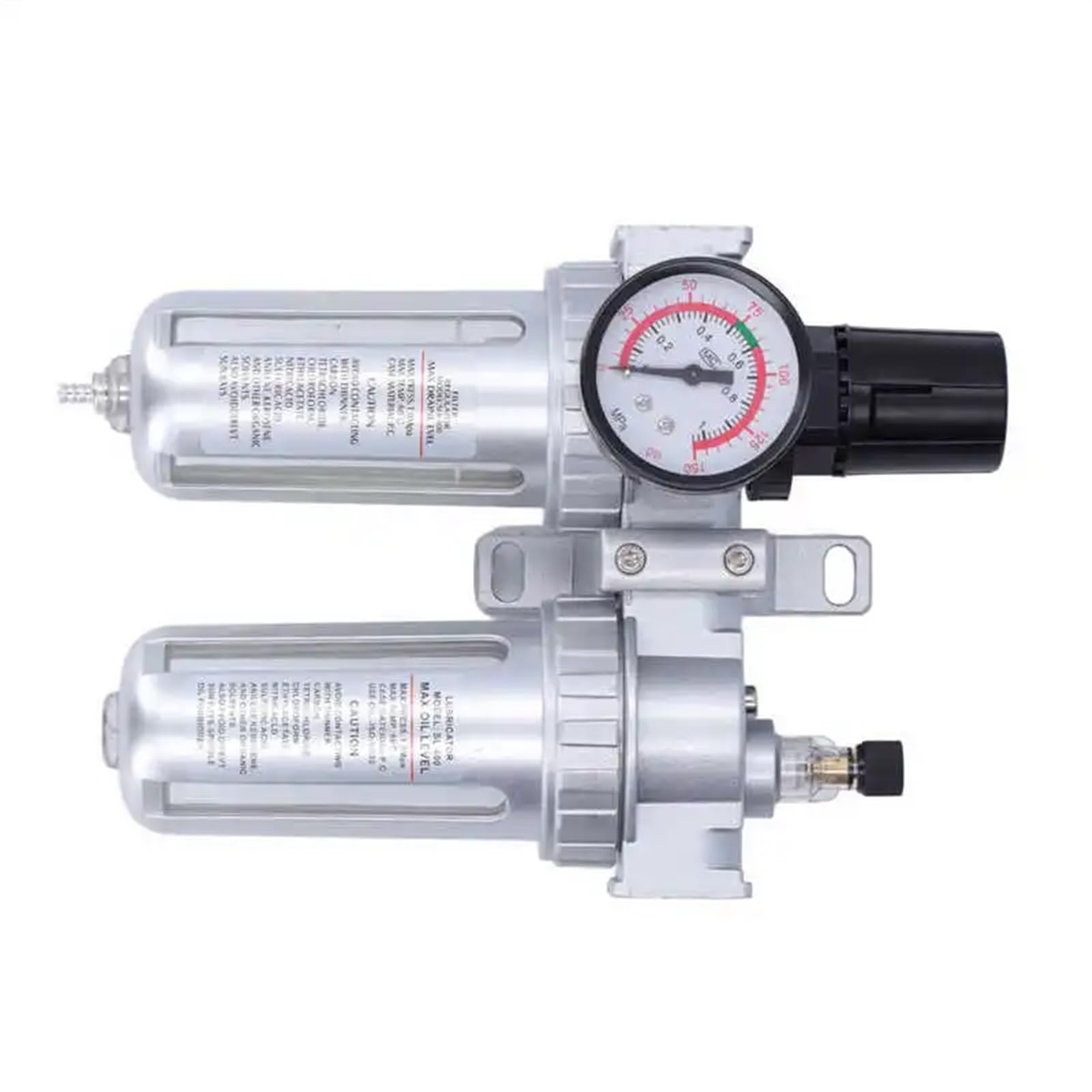 Manometro, separatore Acqua/Olio G1/2in Filtro di aspirazione con manometro per sistemi Pneumatici