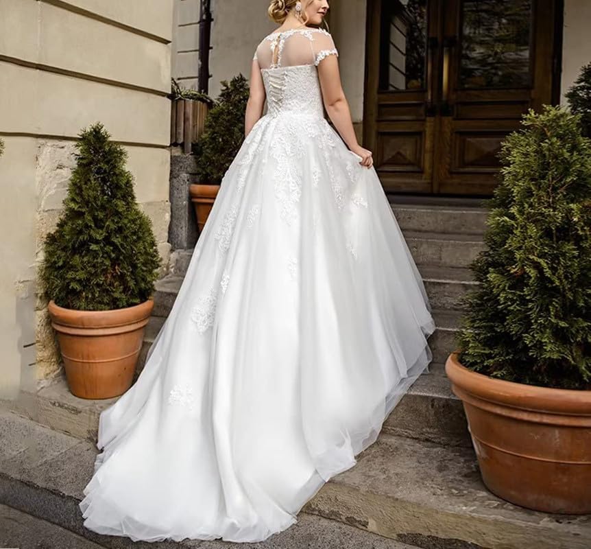 JAEDEN Brautkleid Grosse Grössen A-Linie Hochzeitskleider Tüll Spitzen Prinzessin Brautkleider Standesamtliche Trauung Kleid