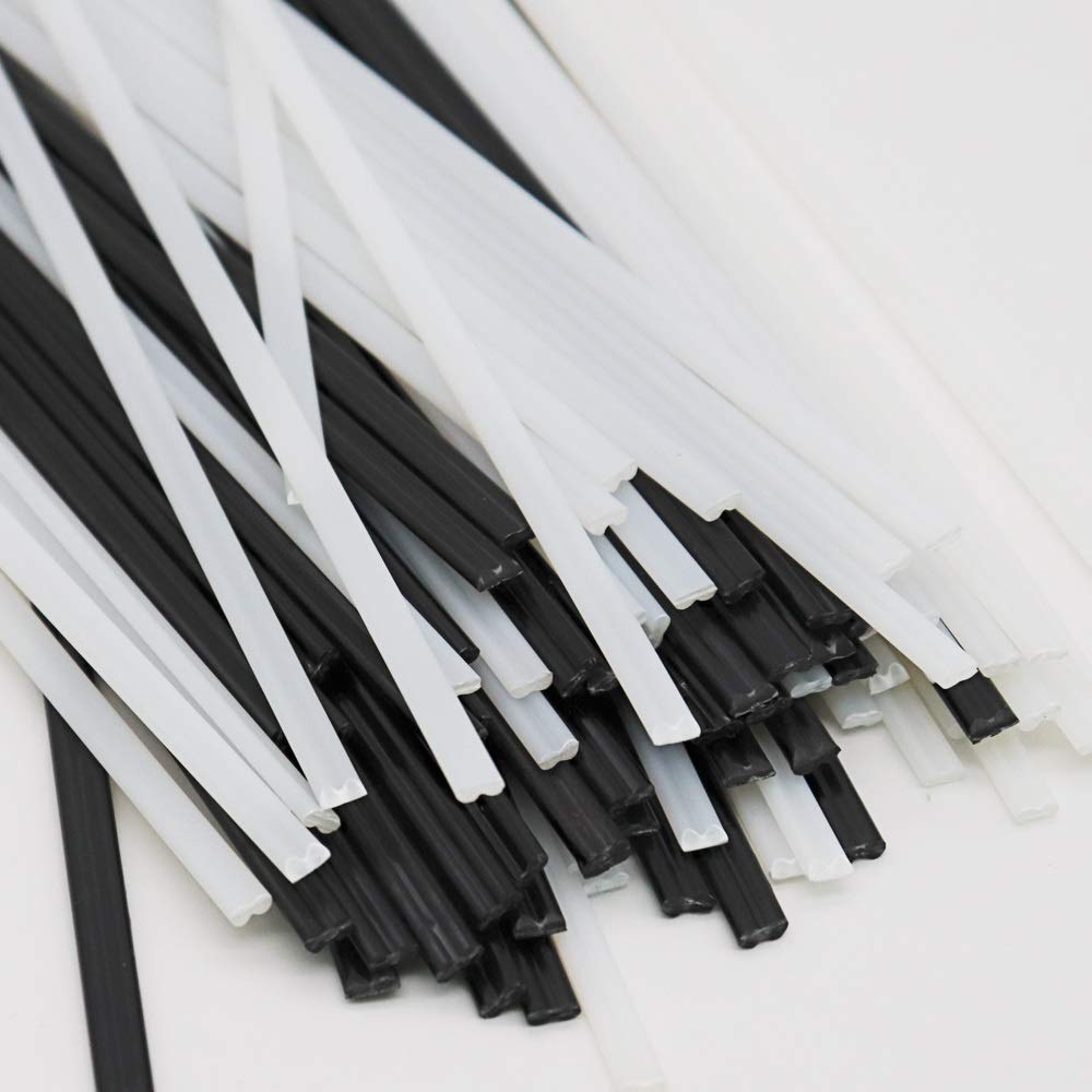 lasstang ABS/PP/PE/PPR kunststof lasstaven, zwart lang 1m, voor auto bumper reparatie gereedschappen, lasser voor lassen (materiaal: PE 1m 2 stuks