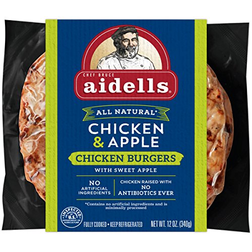 Aidells Charbroiled Chicken Burgers, Chicken & Apple, 12 oz. (4 Fully Cooked Patties)