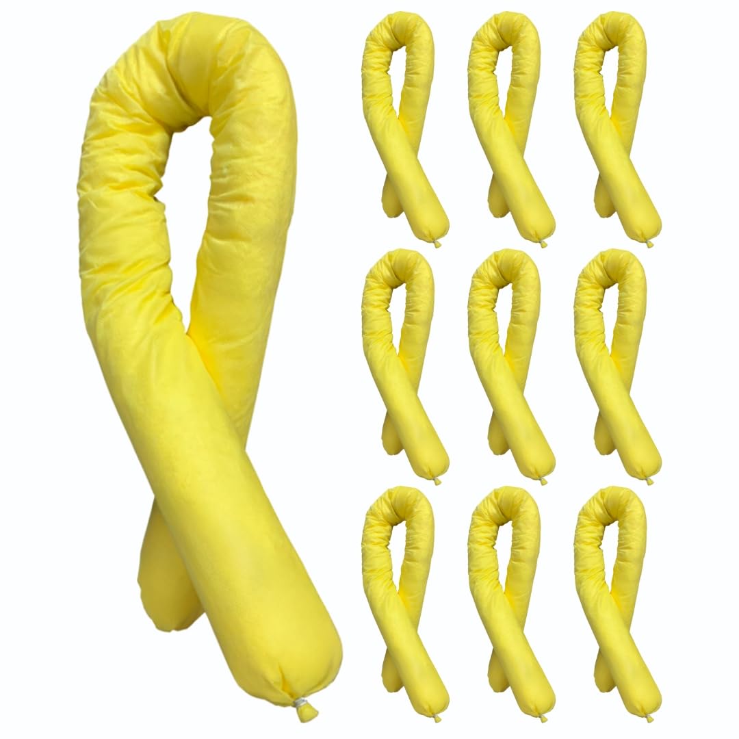 Calzino assorbente chimico giallo 1,2 m 40 l fuoriuscita liquida pericolosa