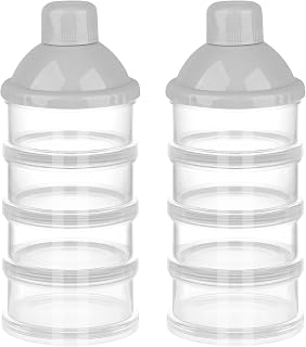 Accmor Stackable 4-Compartment Formula Dispenser for Travel - BPA-Free Baby Milk Powder & Kids Snack Container