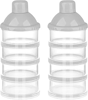 Accmor Formula Dispenser On The Go, 4 Compartments Stackable Formula Container for Travel, Baby Milk Powder Kids Snack Container, BPA Free ﻿