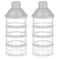 Vista 19 de Accmor Dispensador de fórmula sobre la marcha, contenedor apilable de fórmula de 4 compartimentos para viajes, contenedor de leche en polvo