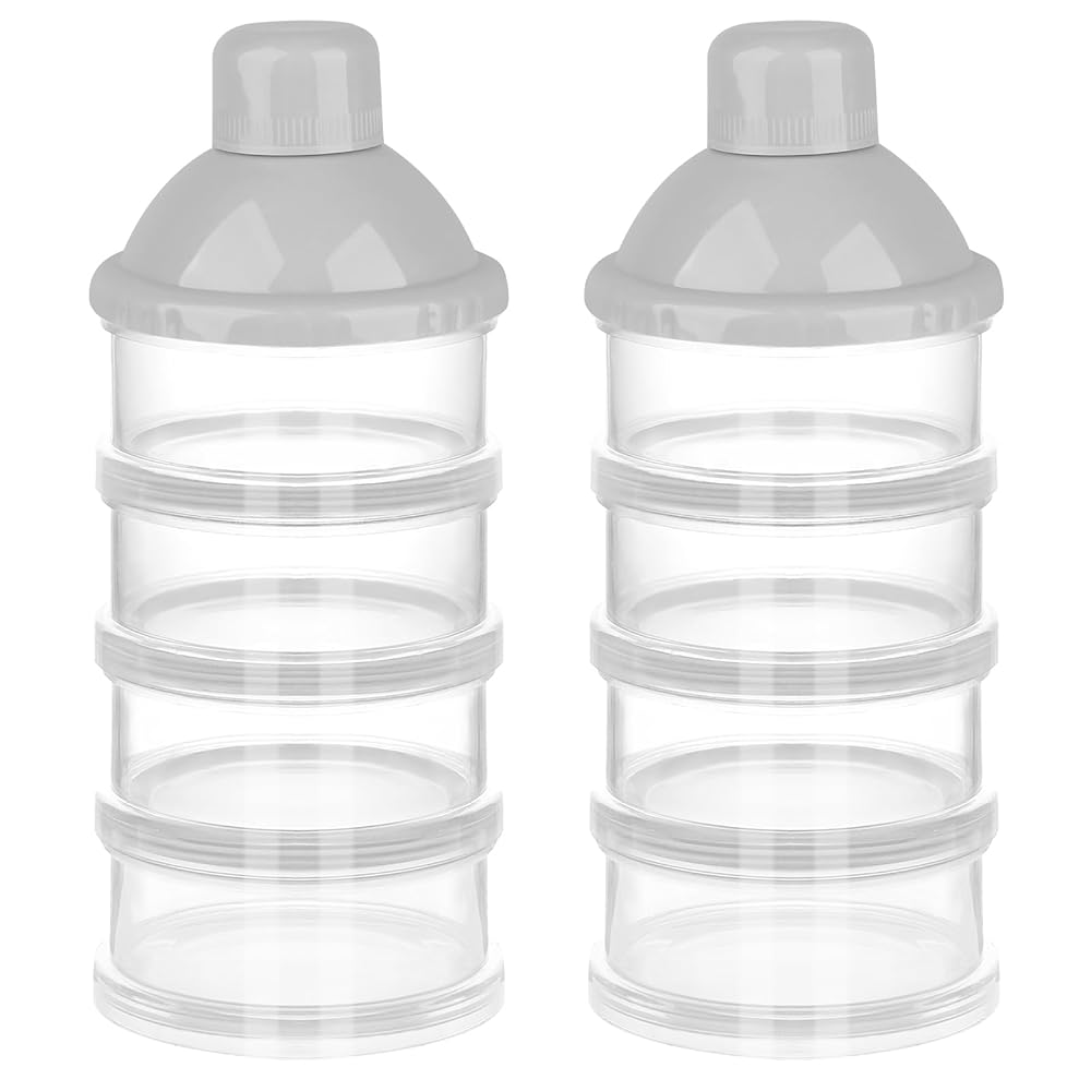 Accmor Formula Dispenser On The Go, 4 Compartments Stackable Formula Container for Travel, Baby Milk Powder Kids Snack Container, BPA Free