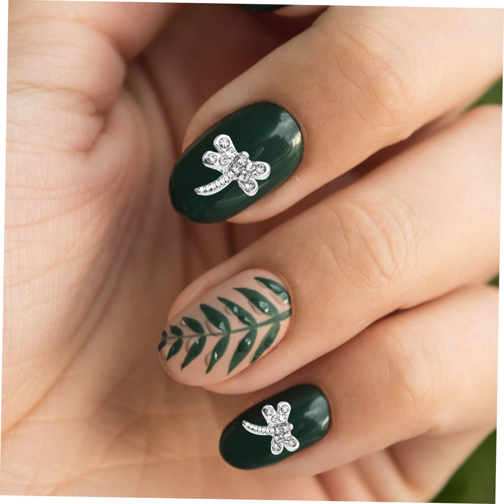 FOMIYES 5 Set Di Ciondoli Per Unghie Con Strass Set Di Ciondoli Creativi Per Nail Art A Forma Di Libellula Per Manicure 20 Pezzi * 5