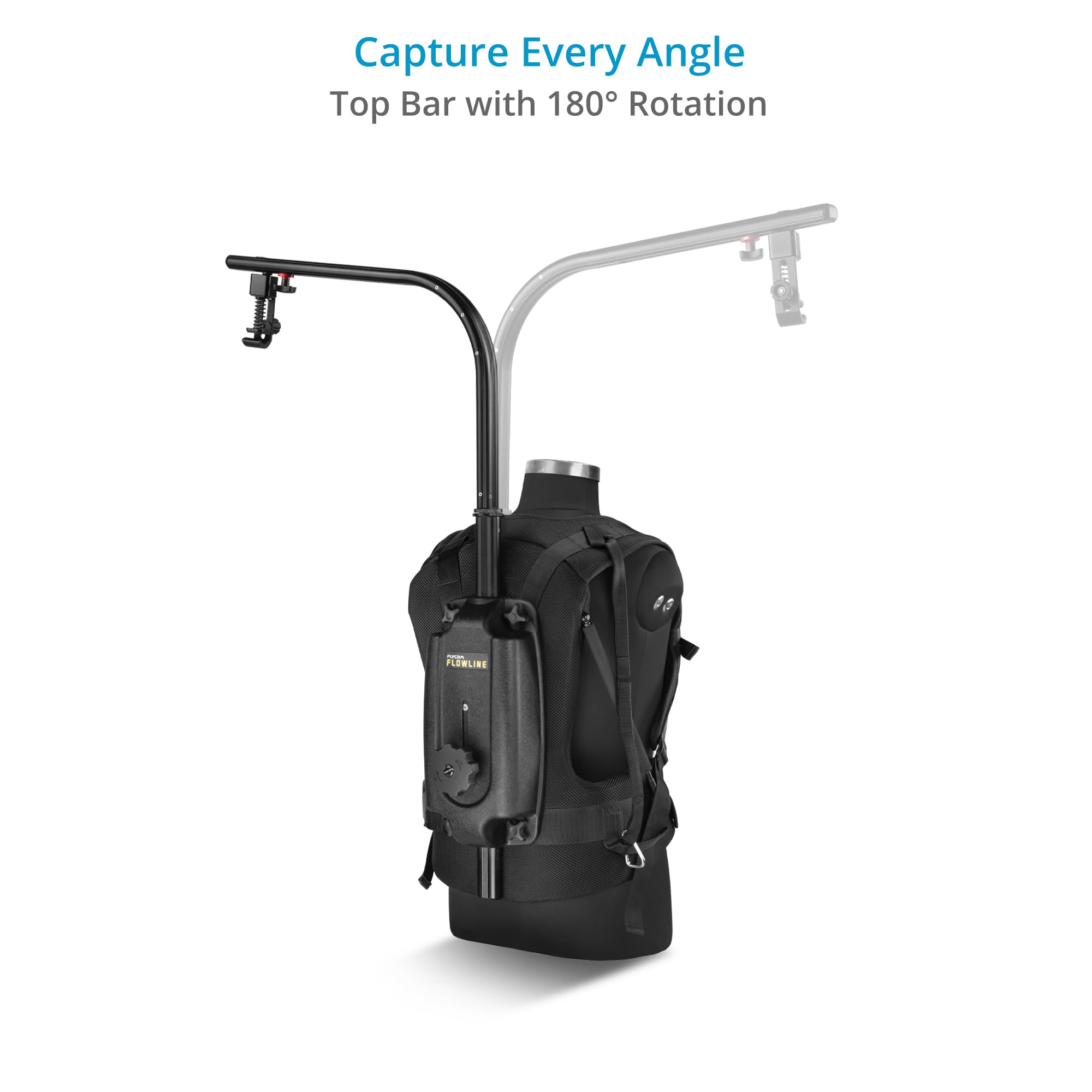 FLYCAM Flowline Chaleco Starter con Brazo 2 Ejes Placid 5-7,5 kg Kit cámara | Brazo preinstalado con dos muelles de tensión intercambiables; incluye cuerda de seguridad para uso en producción a mano