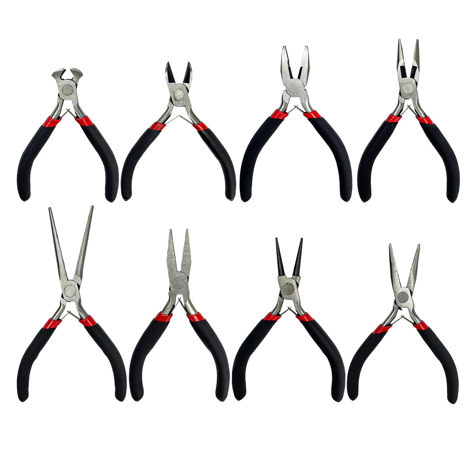 Set da 8 Pezzi Pinze per Bigiotteria, Set Pinze con Custodia Accessori per la Creazione di Gioielli per Professionisti Del Fai da Te e Riparazioni di Gioielli