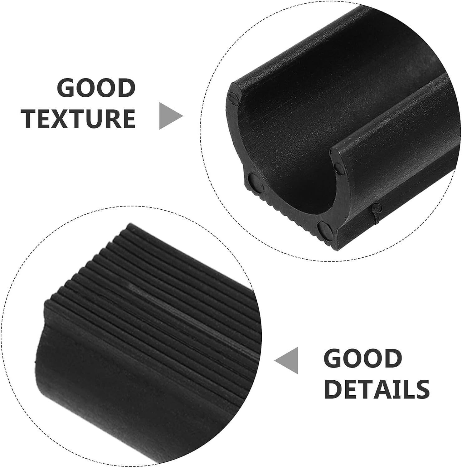 DOITOOL U-Shaped Plastic Chair Leg Floor Protectors 1.57X0.87 Inch Anti-Slip Pads for Furniture Legs Trampolines and Noise Reduction