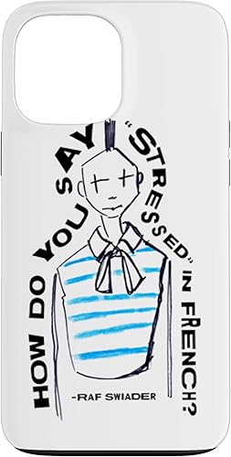 Marca Tienda  Making the Cut iPhone 13 Pro Max "How do you say 'stressed' in francés", funda de diseño, color blanco