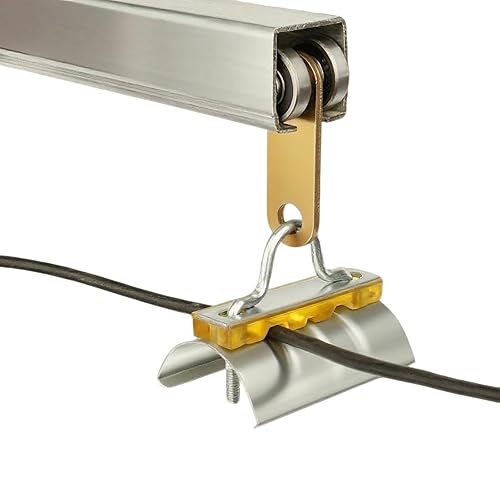 Miniatura 3 de BiJun Sistema de carretilla de 2 ruedas, rodillo de rodillo, silencioso Unistrut Trolley Roller Conjunto de carro de dos rodamientos para uso con