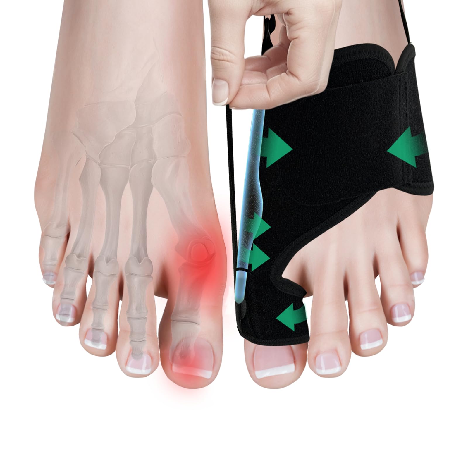 GIMCALO Bunion Corrector for Women & Men (2PCS), Adjustable Big Toe Separator, Day/Night Orthopedic Bunion Splint, Non-Surgical Hallux Valgus & Hammer