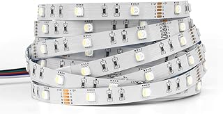 BTF-LIGHTING RGBW LED Strip 4 Colors in 1 5050 5M 30 LEDs/m RGB + Cool White 6000K-7000K DC12V IP30 PCB White for TV Backl…