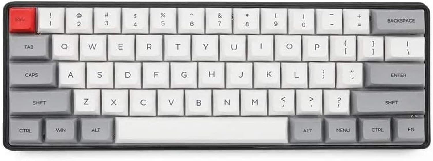 Mechaniczna klawiatura gamingowa 60% 61 klawiszy NKRO Gateron, przełącznik brązowy, podświetlana, dla graczy i biura, dla PC