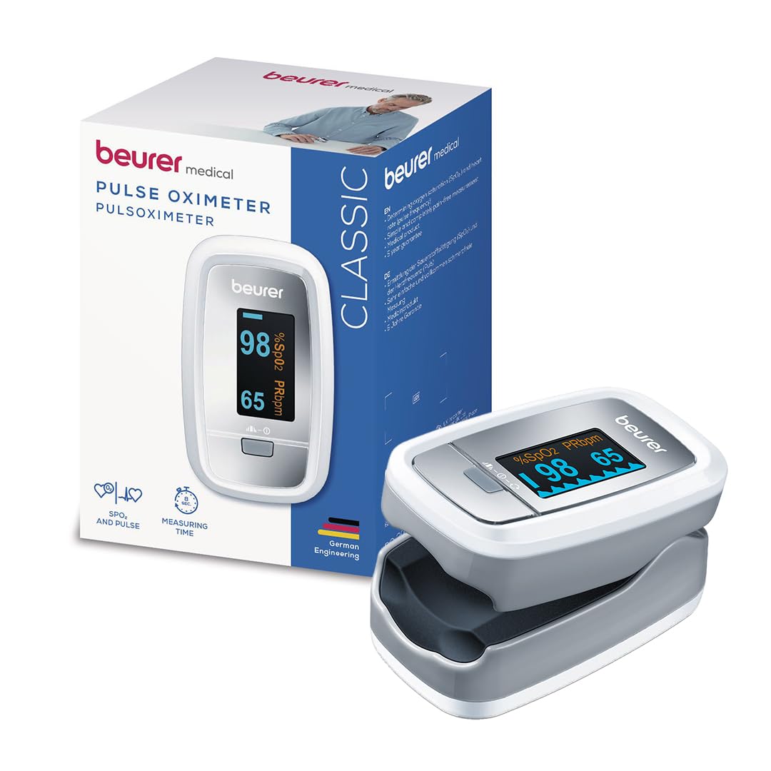 Beurer PO30 Pulse Oximeter, Blood Oxygen Saturation & Heart Rate Monitor, 5 Years Warranty - Grey-image-19