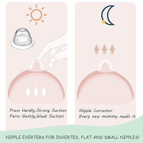Miniatura 4 de 12 piezas de cubierta de pezón para lactancia, corrector de pezón invertido de silicona, con estuche de transporte transparente, extensor de pezón