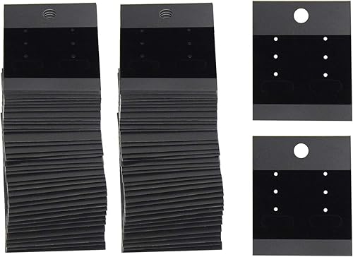 120 tarjetas para aretes, exhibición de plástico de terciopelo para accesorios de joyería, 1.65 x 2 pulgadas (negro)
