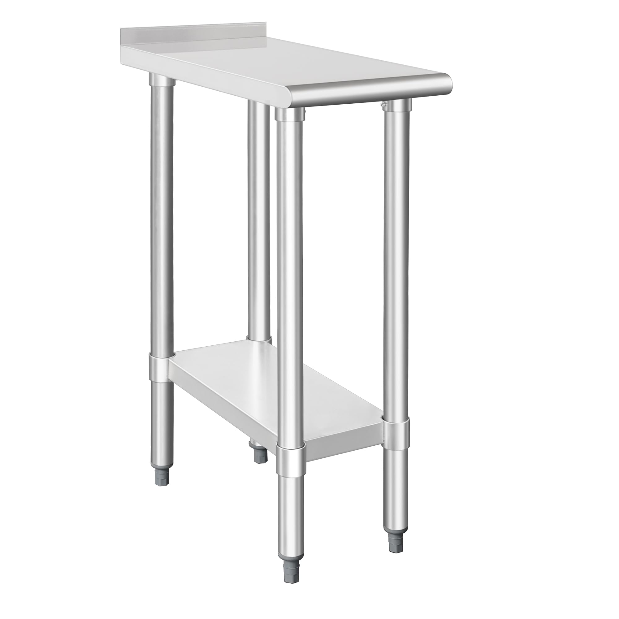 HARDURA Stainless Steel Commercial Work Table 24×12 Inches 2" Backsplash