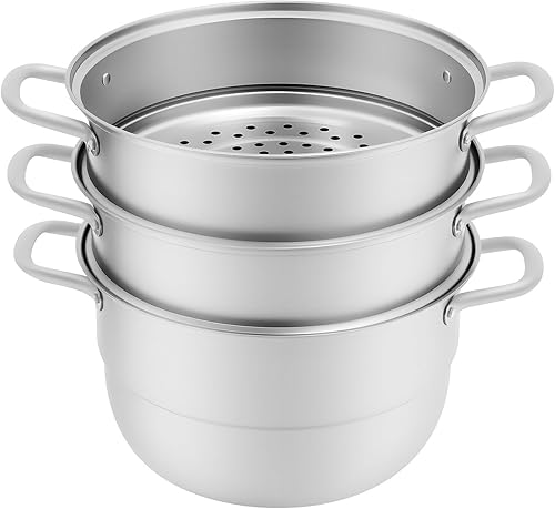 Miniatura 3 de Olla de vapor de 5 niveles de acero inoxidable, ollas de vapor de 9.8 cuartos de galón con tapa, utensilios de cocina multiusos de acero inoxidable