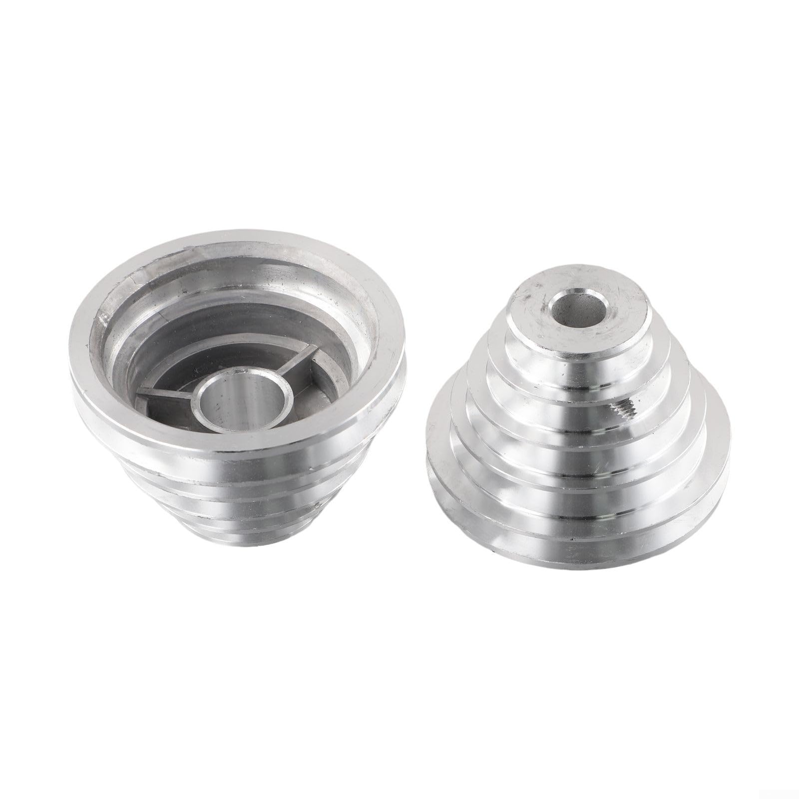 14/22mm Bore 5 Step A Type V-Belt Pagoda Pulley Belt, Pagoda Pulley Wheel Aluminum Transmission Wheel for Benchtop Drill Press(2pcs set)