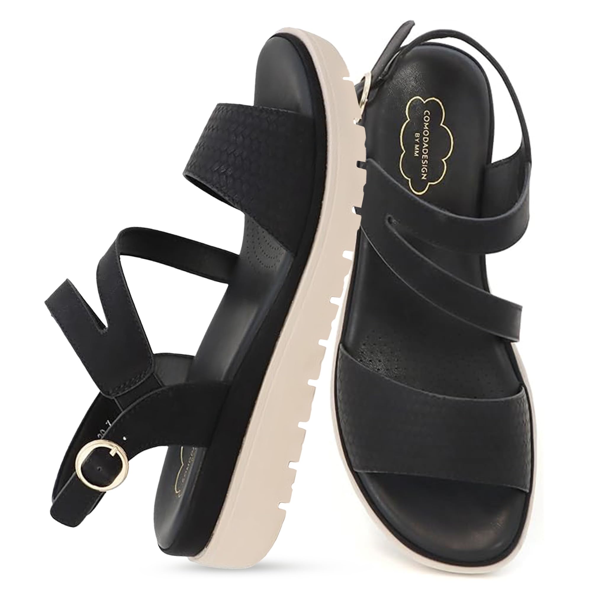 YOKI TUNSA-20 Women's Wedge Platform Sandals – Strappy Sandals With Arch Support, Comfortable Dress Sandals, Summer Platform Sandals