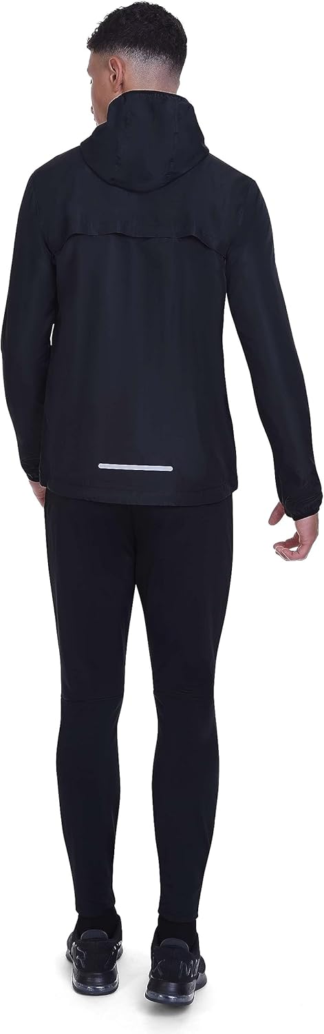 TCA Men's Running Softshell Jacket - Rain Jacket with Hood Waterproof Packable Travel Windbreaker with Zip Pockets