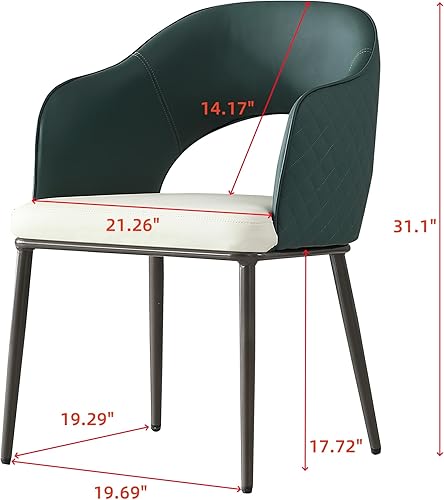 Vista 57 de Juego de 2 sillas de comedor, modernas patas doradas de piel sintética para comedor, cocina, comedor (beige)