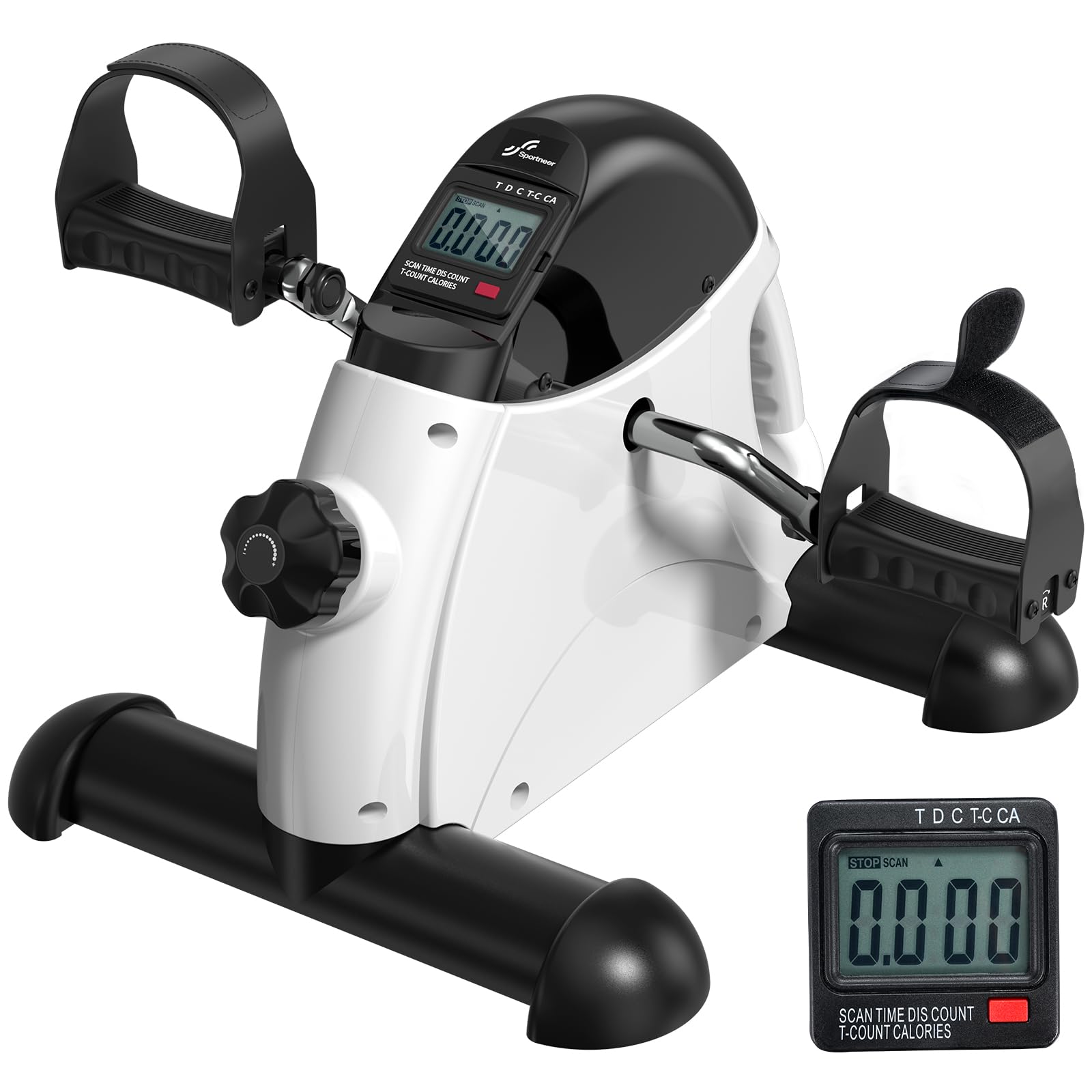 Sportneer Pedaltrainer für Senioren,Mini Heimtrainer mit LCD-Display, Fitnessgeräte für Zuhause – Tischfahrrad, Ergometer Senioren, Arm- und Beintrainer für Senioren mit Anti-Rutsch-Matte