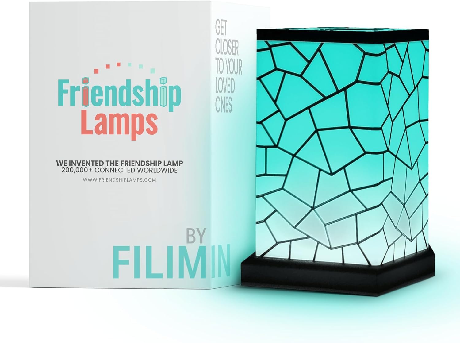 Friendship Lamp® by Filimin Classic - Best Friend Lamps Wi-Fi Touch Lamp LED Light for Long-Distance, Connection, Relationship, Friendship, Gifts, Love, 200+ Colors, App Setup - Single