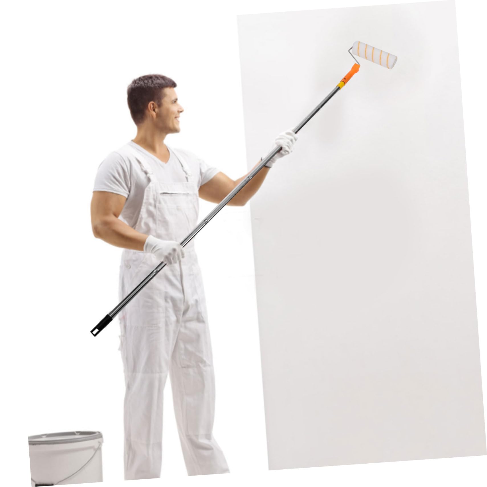 jojofuny Rullo per Pittura con Asta Telescopica 1,8m in Acciaio Inox e Plastica, per Imbiancare Pareti,