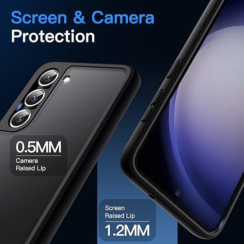 Miniatura 6 de JETech Funda mate para Samsung Galaxy S23 5G de 61 pulgadas cubierta protectora delgada de teléfono con parte trasera translúcida antihuellas negro