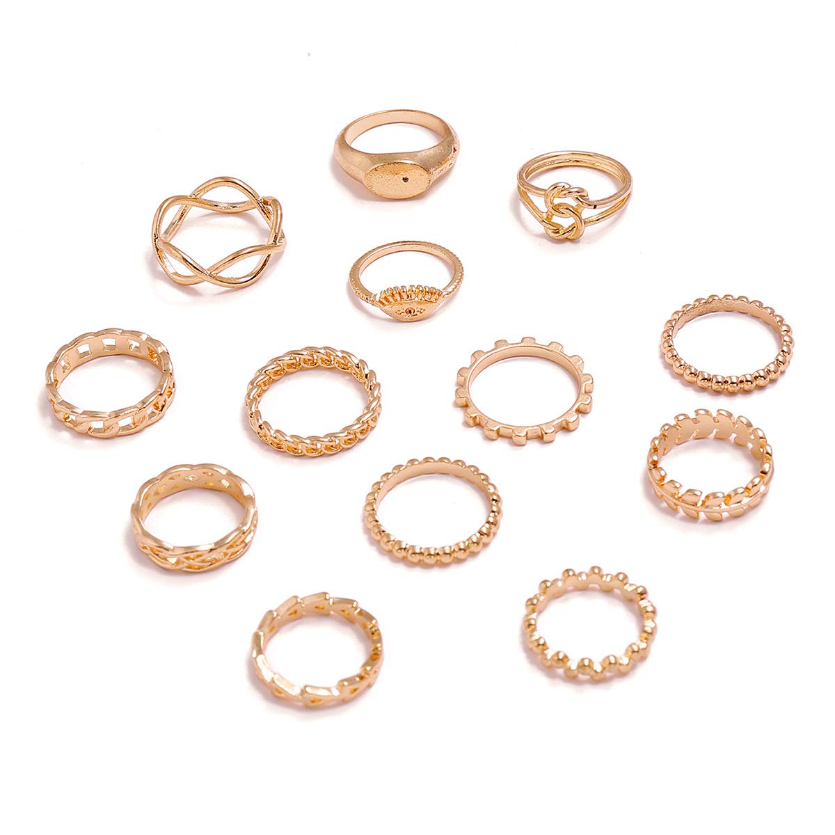 Shining Diva Fashion Latest Stylish Metal Boho Midi Finger Rings for Women and Girls - Set of 13 (D13063r), Golden (B09JLWHTNS) Amazon Price History, Amazon Price Tracker